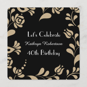Elegant European Folk Art Birthday Kaart