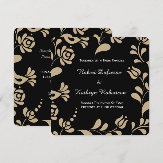 Elegant European Folk Art Wedding Kaart (Voorkant / Achterkant)