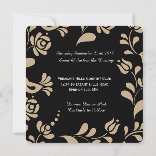 Elegant European Folk Art Wedding Kaart (Achterkant)