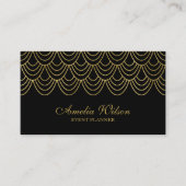 Elegant evenement zwart Faux goud geometrisch patr Visitekaartje (Voorkant)