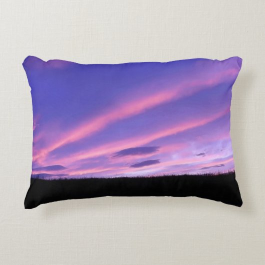 Elegant Evening Sky Decorative Purple Sunset Accent Kussen (Voorkant)