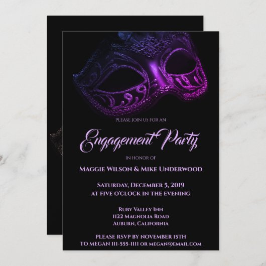 Elegant Evening Uitnodiging (Voorkant / Achterkant)