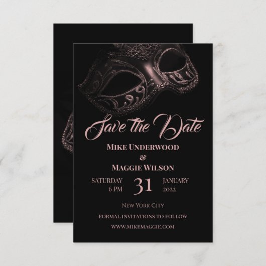 Elegant Evening Wedding Save The Date (Voorkant / Achterkant)