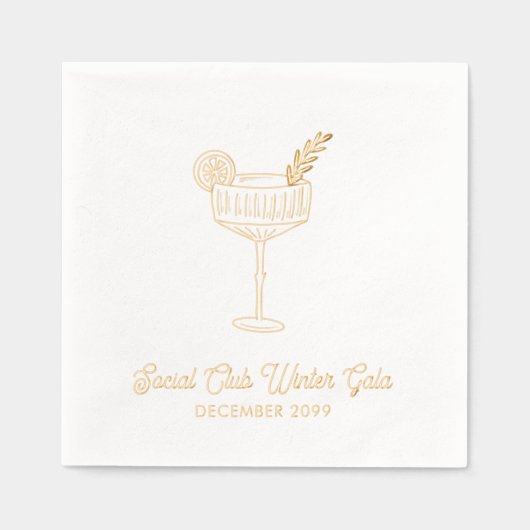 Elegant Event Gold Foil Cocktail servetten (Voorkant)