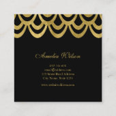 Elegant Event Planner Black Bold Geometric Vierkante Visitekaartje (Achterkant)