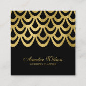 Elegant Event Planner Black Bold Geometric Vierkante Visitekaartje (Voorkant)