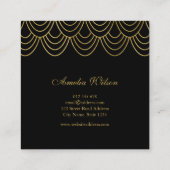 Elegant Event Planner Black Faux Gold Geometric Vierkante Visitekaartje (Achterkant)