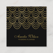 Elegant Event Planner Black Faux Gold Geometric Vierkante Visitekaartje (Voorkant)