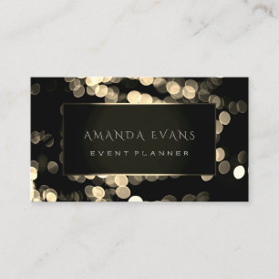 Elegant Event Planner Black Framed Gold Sprkly Visitekaartje