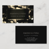 Elegant Event Planner Black Framed Gold Sprkly Visitekaartje (Voorkant / Achterkant)