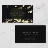 Elegant Event Planner Black Framed Spark Confetti Visitekaartje (Voorkant / Achterkant)