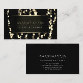 Elegant Event Planner Black White Lijst Spark Gold Visitekaartje (Voorkant / Achterkant)