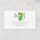 Elegant Event Planner Floral Florist Lemon Grey Visitekaartje (Achterkant)