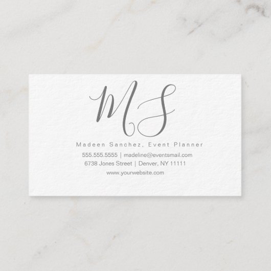 Elegant Event Planner Floral Florist Lemon Silo Visitekaartje (Achterkant)