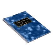 Elegant Event Planner Glamoureuze Blue Luxe Bokeh Notitieboek (Rechterzijde)