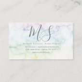 Elegant Event Planner Minimalist Rainbow Marble Visitekaartje (Achterkant)
