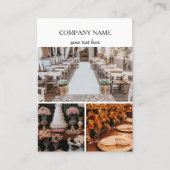 Elegant Event Planning Business 3 Foto's QR Code Visitekaartje (Voorkant)