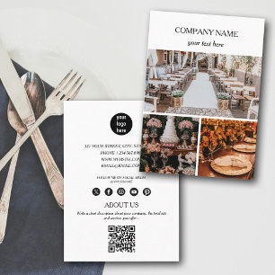 Elegant Event Planning Business 3 Foto's QR Code Visitekaartje