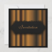 Elegant Events Chocolate Black Invitation Kaart (Voorkant)