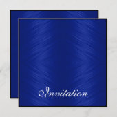 Elegant Events Cobalt Blue Pattern Black Kaart (Voorkant / Achterkant)