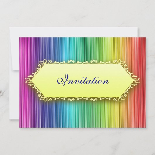 Elegant Events Rainbow Curtain Invitation Kaart (Voorkant)