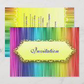 Elegant Events Rainbow Curtain Invitation Kaart (Voorkant / Achterkant)