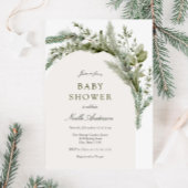 Elegant Evergreen Arch Baby shower Kaart