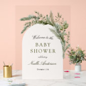 Elegant Evergreen Arch Baby shower Welkom Acryl Bord (Huwelijk)