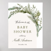 Elegant Evergreen Arch Baby shower Welkom Poster (Voorkant)
