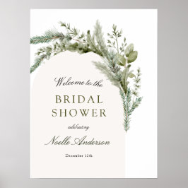 Elegant Evergreen Arch Vrijgezellenfeest Welkom Poster