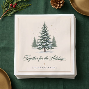 Elegant Evergreen Bedrijfs Kerstfeest Servet