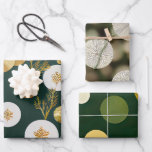 Elegant Evergreen Collection Ivory and Gold  Inpakpapier Vel<br><div class="desc">These rich gold and green color designs feel like a cozy sweater in the winter. You'll love how they look under the tree as well!</div>