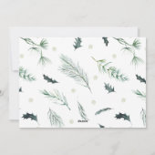 Elegant Evergreen & Cotton Flowers Joy Peace Love Feestdagenkaart (Achterkant)