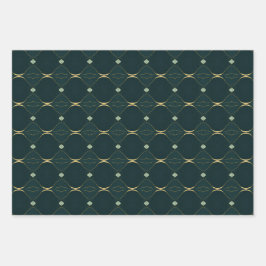 Elegant Evergreen en Gold Wrapping Paper Set