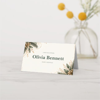 Elegant Evergreen Gold Christmas Place Card Plaatskaartje