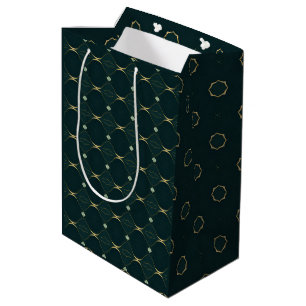 Elegant Evergreen & Gold Modern Design Medium Cadeauzakje