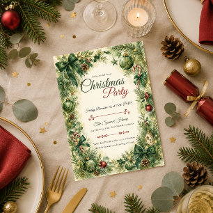 Elegant Evergreen Kerstfeest Kaart