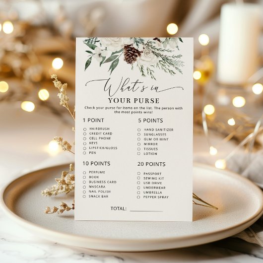 Elegant evergreen wat er in je tas spel zit