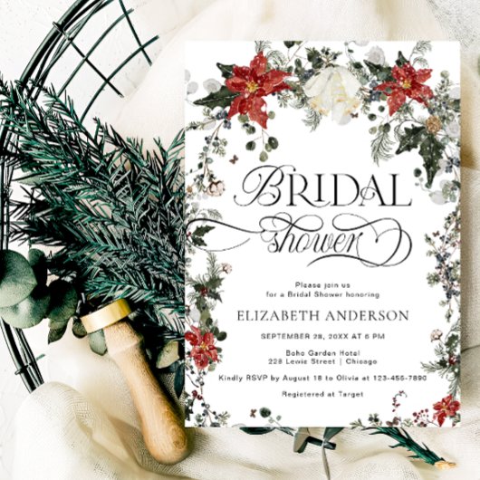 Elegant Evergreen Winter Vrijgezellenfeest Kaart