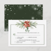 Elegant Evergreens en Poinsettia Kerstmis RSVP (Voorkant / Achterkant)