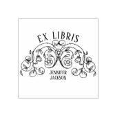 Elegant ex libris boekenplaat bloemboek rubberstempel (Afrduk)