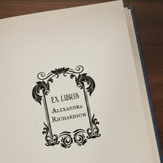 Elegant Ex Libris Rubberstempel