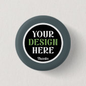 Elegant, exclusief, modern & gepolijst ronde button 3,2 cm (Voorkant)