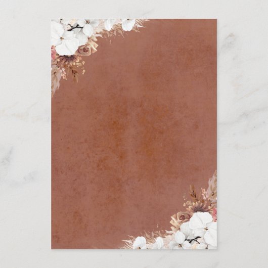 Elegant Exotic Boho Wedding Details Informatiekaartje (Achterkant)