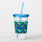 Elegant Exotic Hummingvogels, speciaal gepersonali Acryl Drinkbeker (Achterkant)