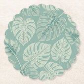 Elegant Exotic Painted Monsteras Kartonnen Onderzetters (Voorkant)