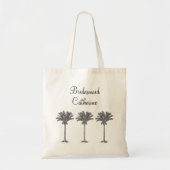 Elegant Exotic Palm Tree Custom Weddenmaid Tote Bag (Voorkant)