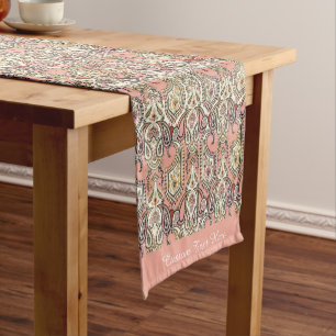 Elegant Exotic Roze Motif Design Persoonlijke naam Korte Tafelloper