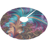 Elegant exotisch Abstract Veer Blauwgroen Paars Kerstboom Rok (Gekanteld)