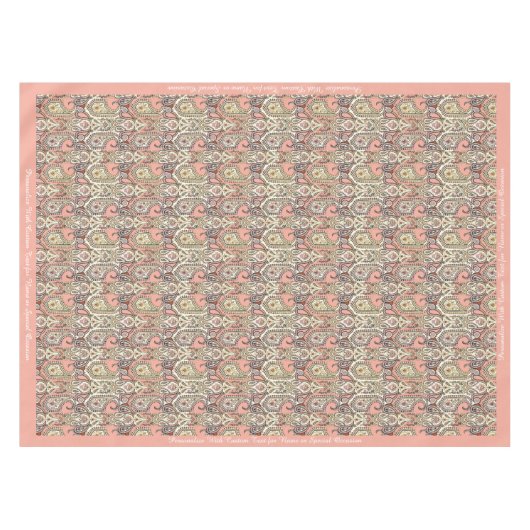 Elegant exotisch roze motif-ontwerp op maat tafelkleed (Voorkant (Horizontaal))